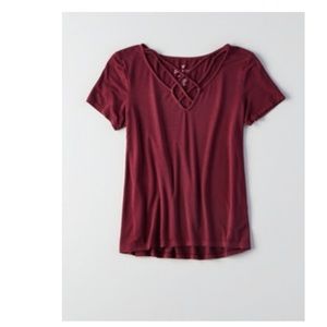 American Eagle plum purple top